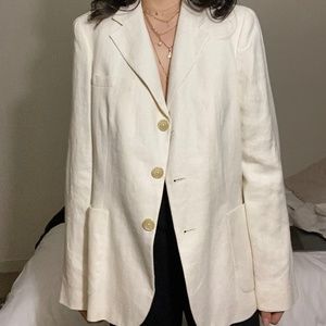 Ralph Lauren linen & silk white blazer